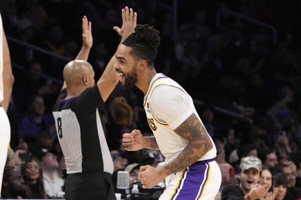 Russell and James dominate 4th quarter in Lakers 134 110 rout of